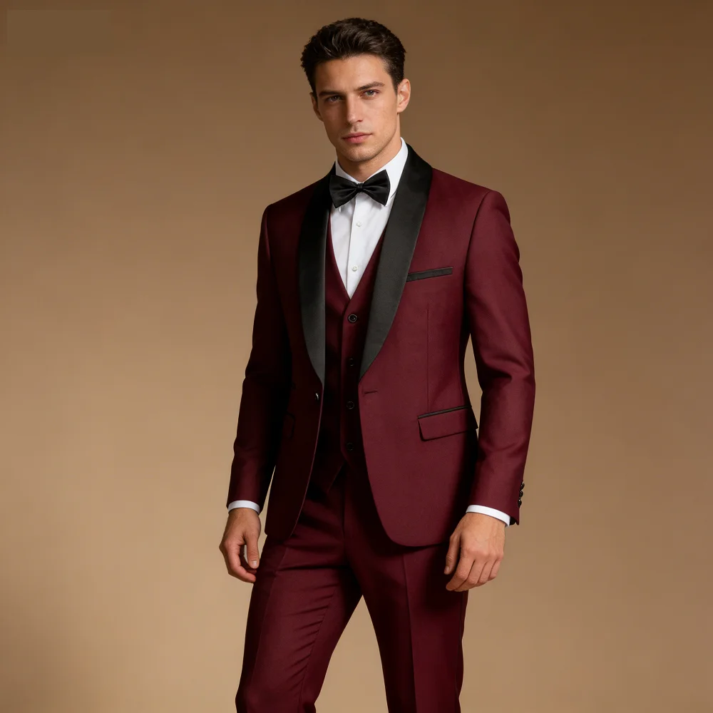 

Solid Color Men's Formal Business Office Suit M-6XL Jacket Vest Pants Tuxedo Waistcoat Trousers for Wedding Dress Party Blazer