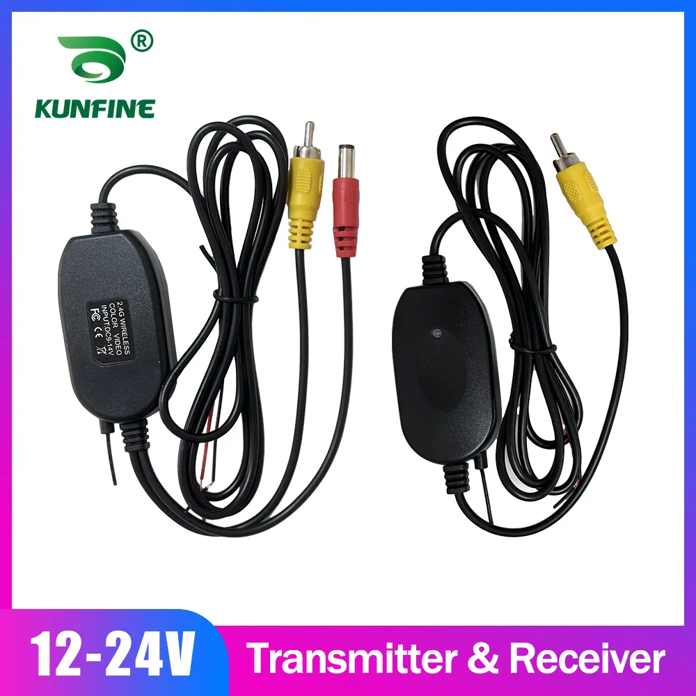 12V 24V 2.4G Wireless Color Video Transmitter and Receiver for Car Rear View Camera and Car DVD Player Parking Monitor