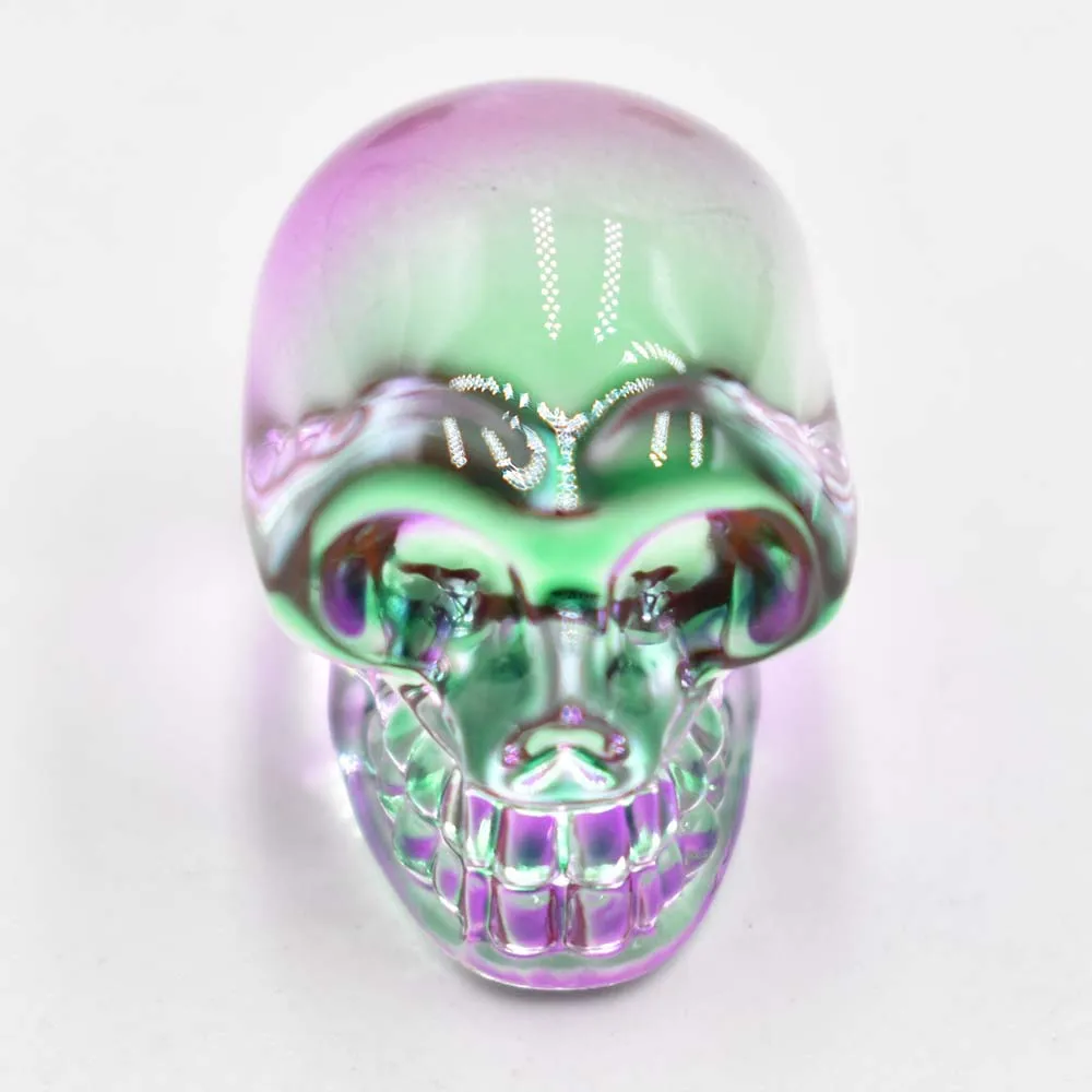 Großhandel 12 Stück/Set, modische, hochwertige Anhänger aus gemischtem Glas in Totenkopf- und Skelettdesign für DIY-Schmuckherstellung, kostenloser Versand. – Detail 24