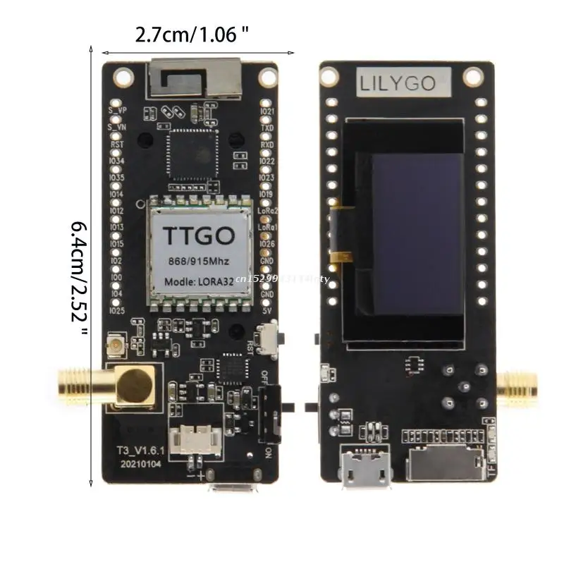 Imagem -06 - Wifi sem Fio Bluetooth-compat Módulo Esp 32 Sma Ip5306 Oled 0.96 Cartão 32 Ch9102 868 915 433mhz Dropship Lora32 V2.1