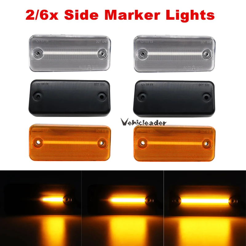 2/6pcs Dynamic LED Side Marker Lights Flowing Turn Signal Light For Iveco Fiat Ducato Citroen Relay Peugeot Boxer Renault Volvo