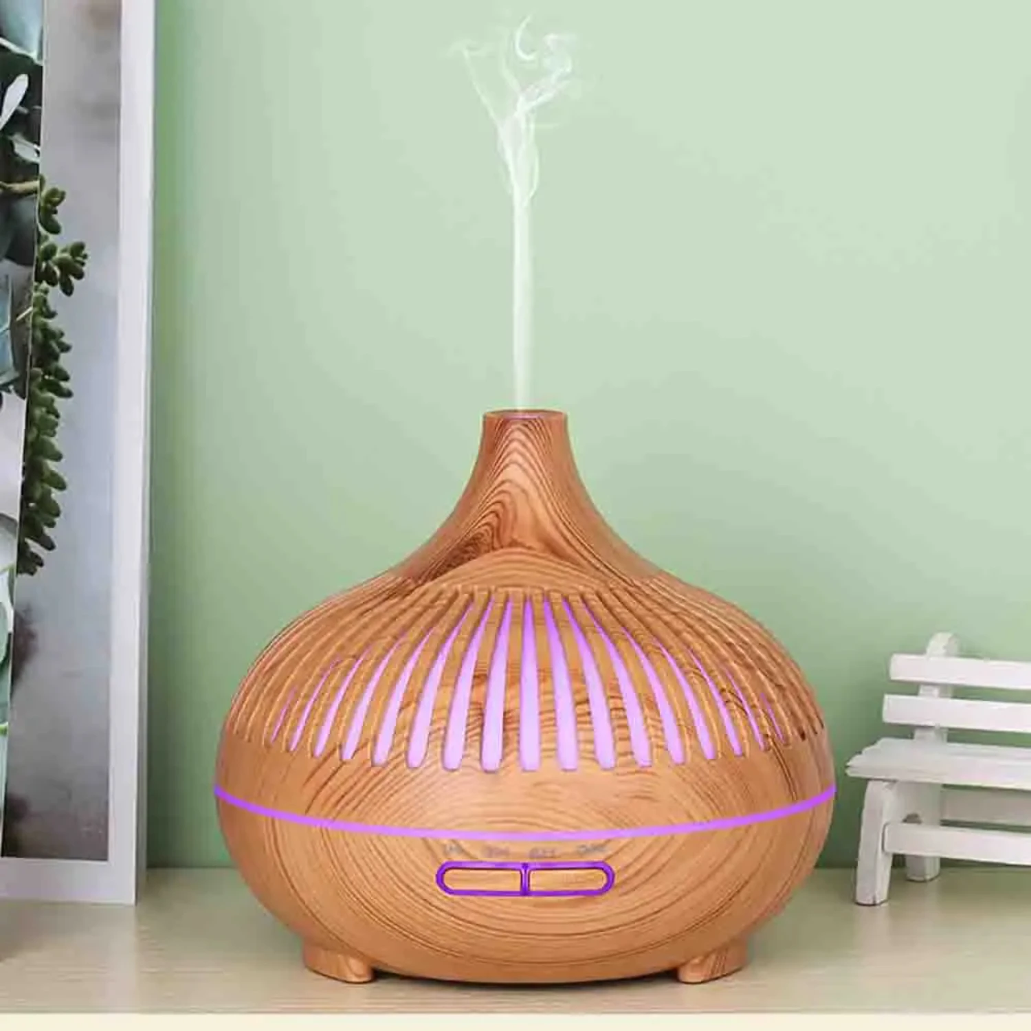 Diffuseur d'aromathérapie évidée, désodorisant, vaporisateur d'air, humidificateur, évaporateur, appareil environnemental, 550ml