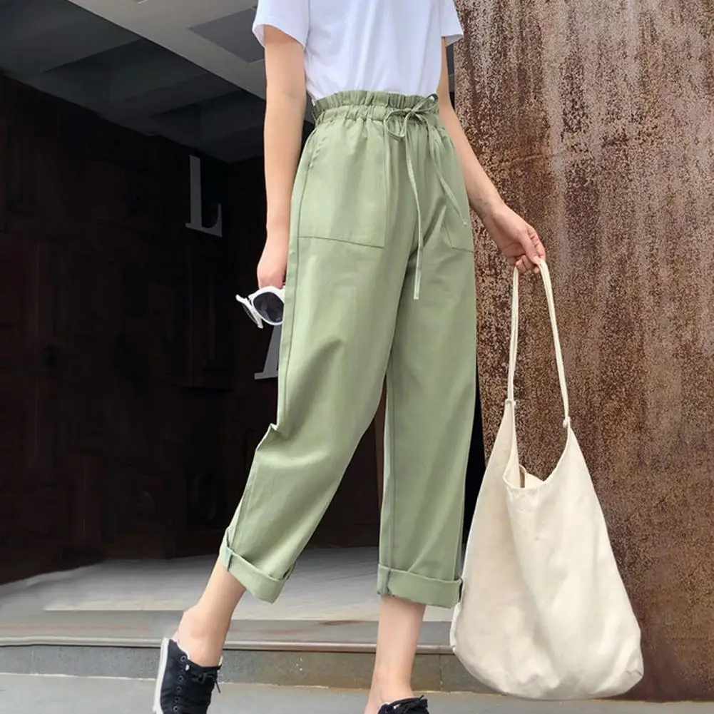 Calça de paraquedas cargo feminina, streetwear coreano de hip hop, calça Harajuku, calça de perna larga, moda feminina, 2024