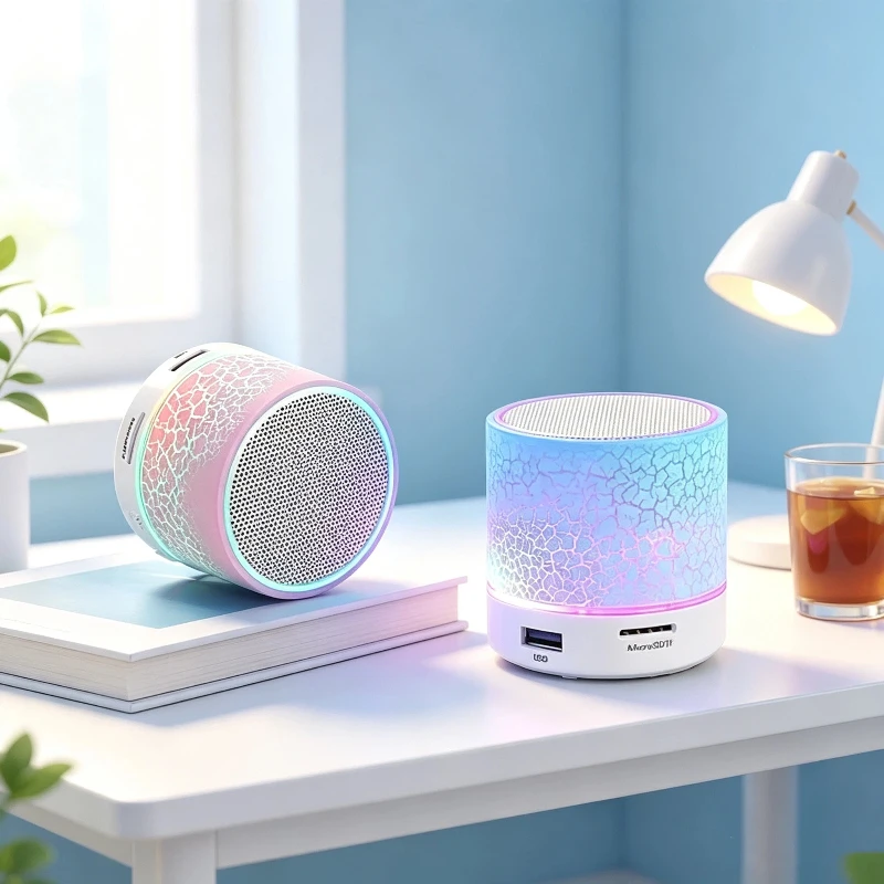 Wireless Bluetooth Speaker Crack LED Light USB SD Card Subwoofer For PC Mobile Phone Small Speaker For PC Laptop Phone Sound Box