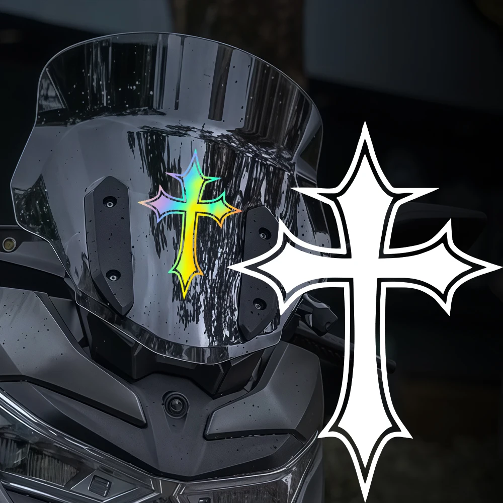 

1 шт. Простая наклейка-крест для мотоциклетного шлема, самоклеящаяся виниловая наклейка для топливного бака, обтекателя, бокового окна автомобиля, скутера, велосипеда, декор