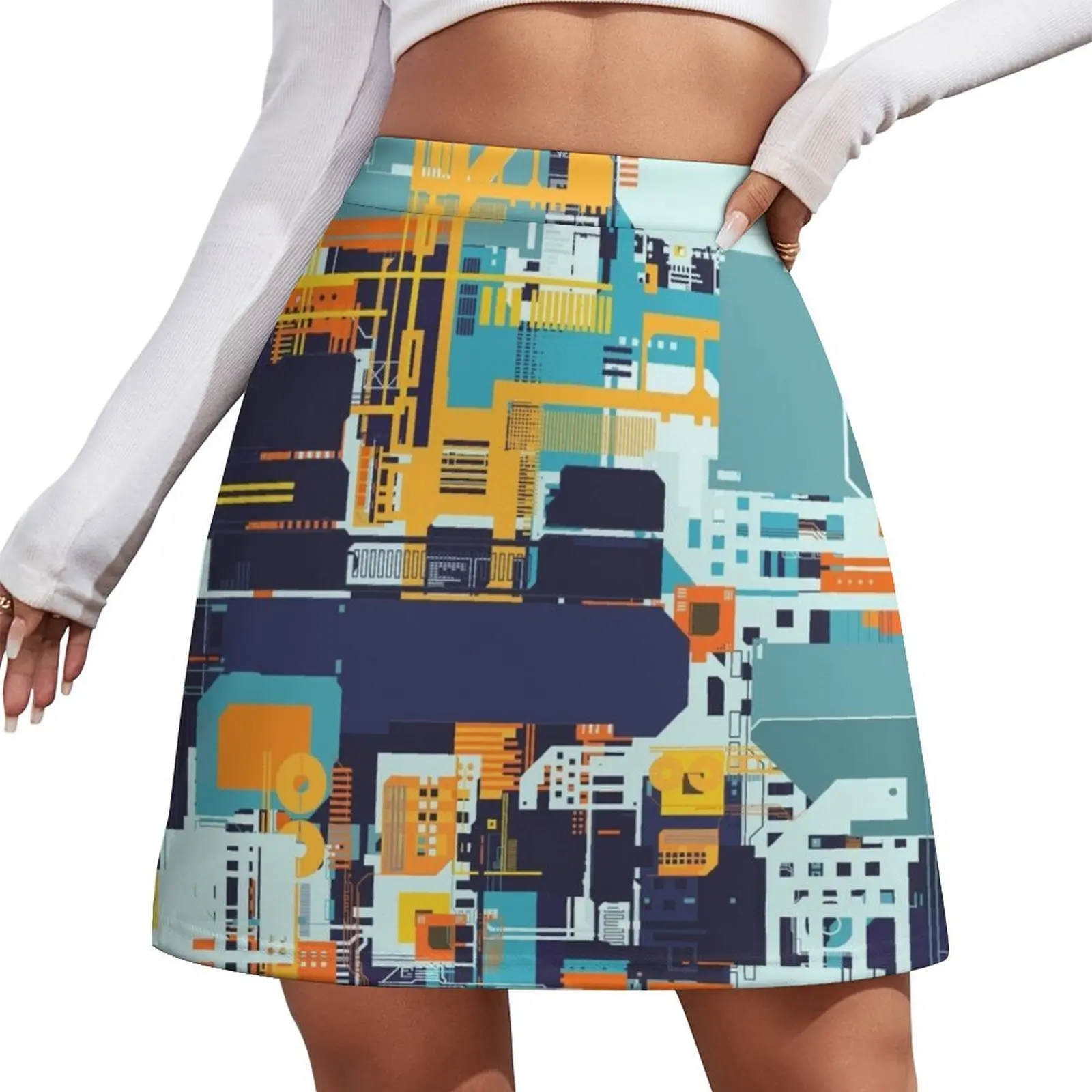 

Tech Geek Abstract Pattern Mini Skirt skorts for women summer dresses for women 2026 girls skirt dress Mini Skirt