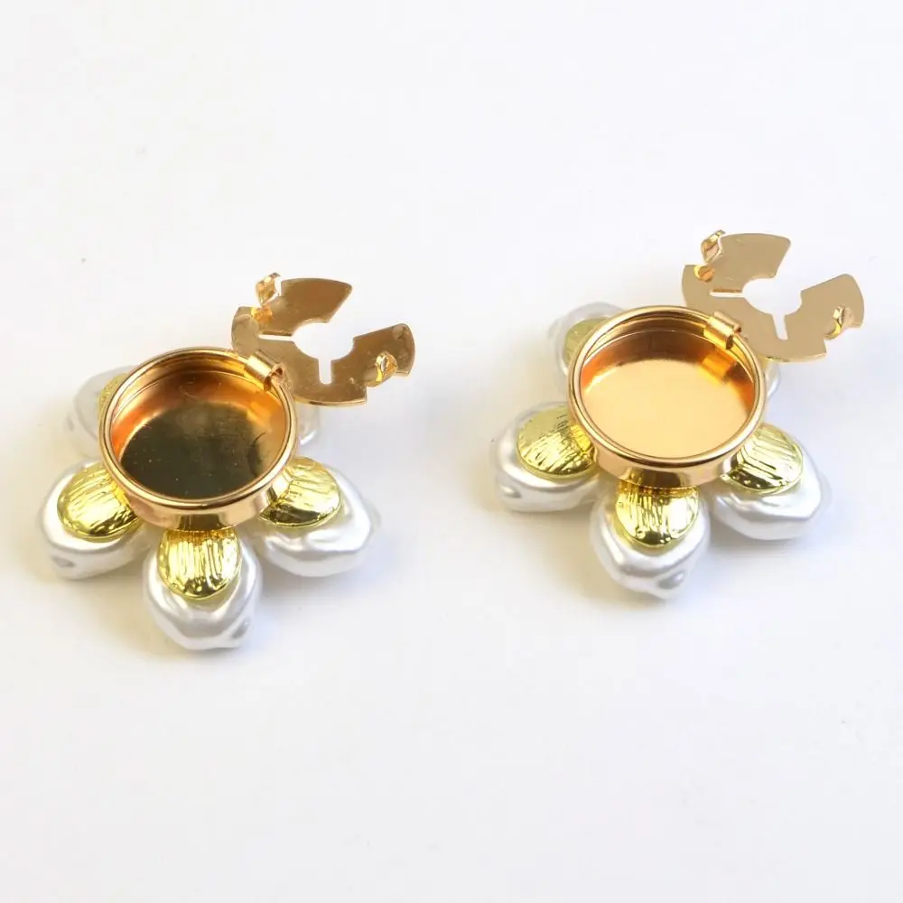 Gifts Flower Cufflinks Pearl DIY Shirt Button Clip Beads Sewing Accessories Button Cover Formal Attire