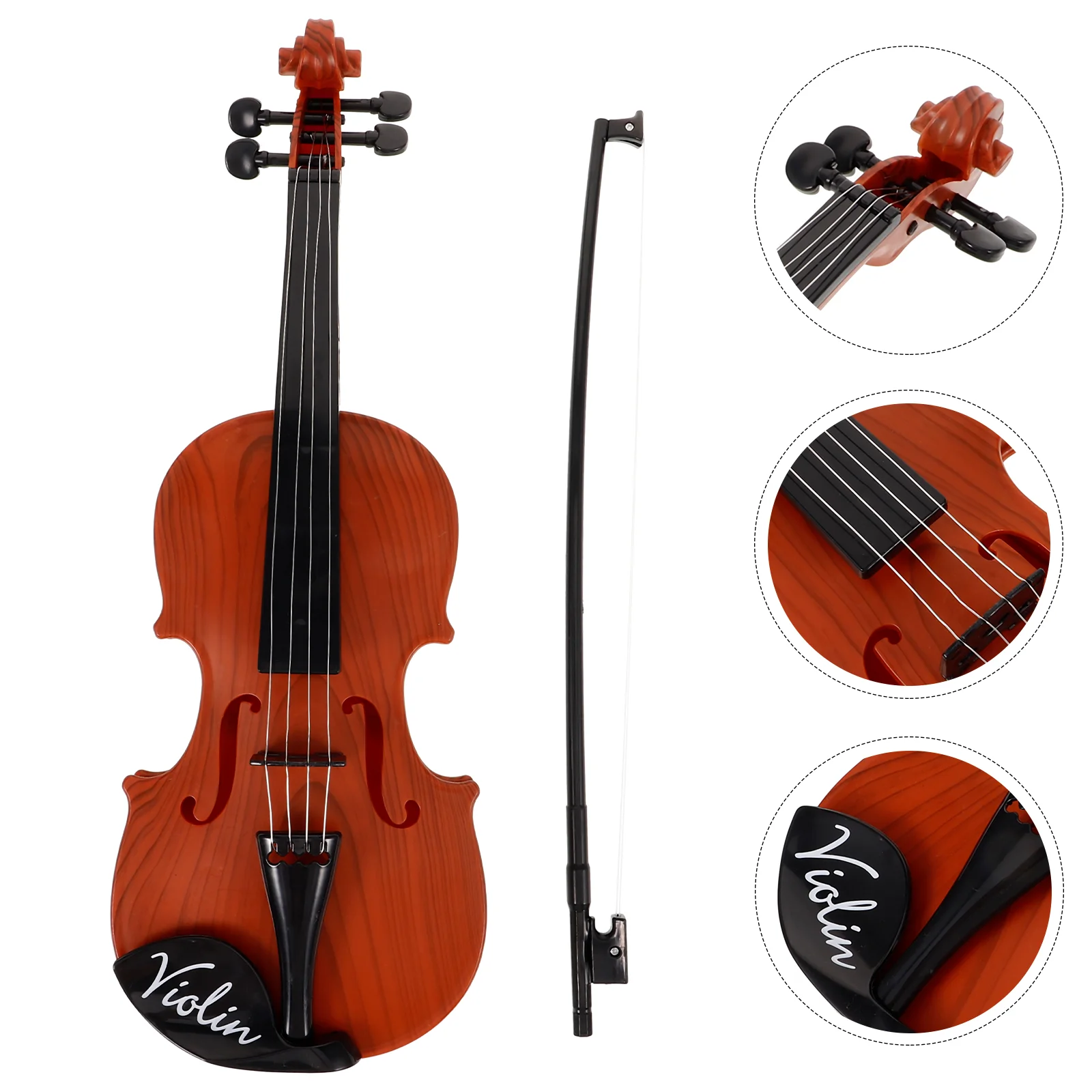 Violín de plástico 370B para niños, instrumento Musical, juguete realista, violín simulado, juguete pequeño, diseño duradero, escritorio