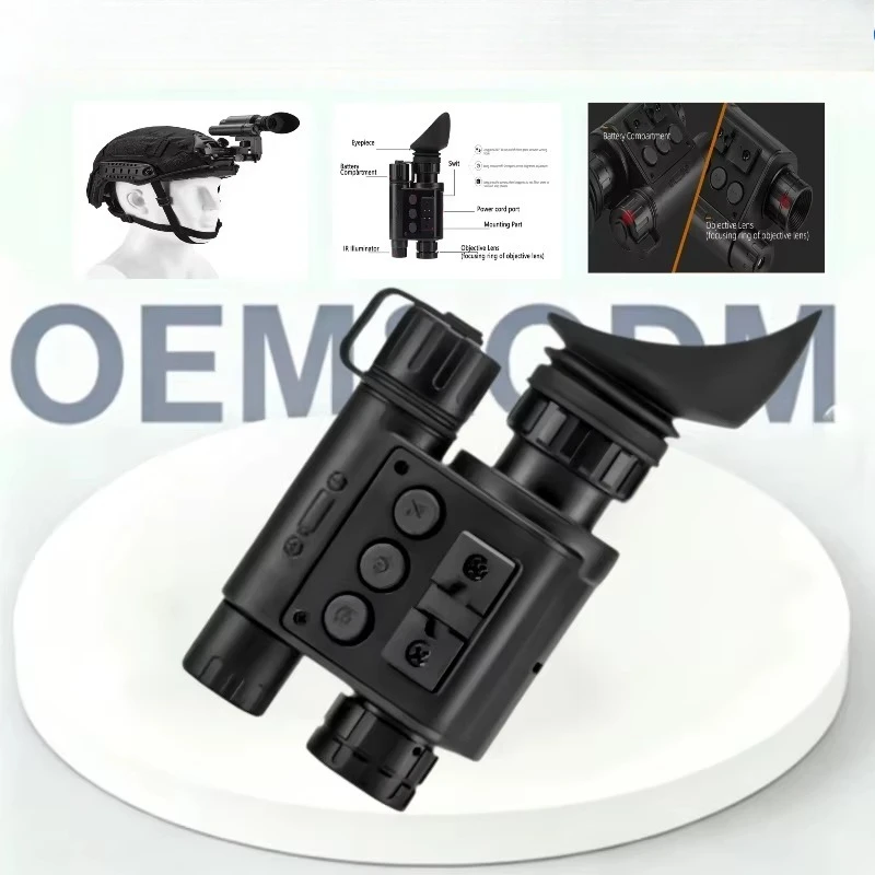 Infrared Digital Night Vision Scope 4-Color Modes Helmet Mount Monocular Goggle 1920x1080 Resolution 1-4X Magnification