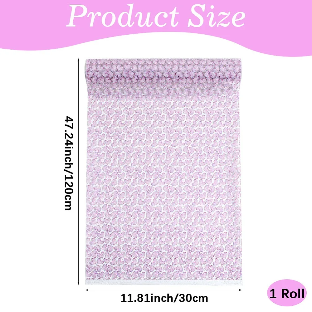 PVC Sheets with Heart Pattern Pearl Pink 307x0.4mm 1.2m/roll