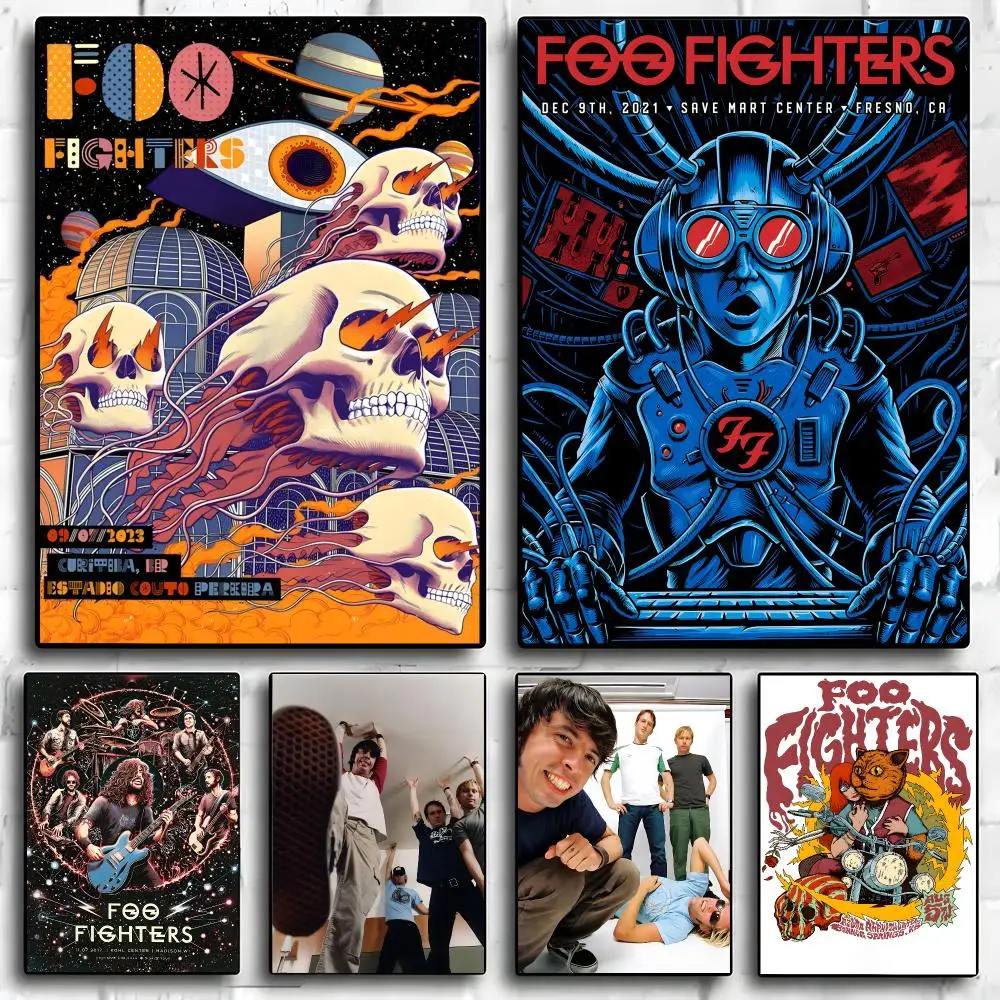 Band Foo Fighters Poster Poster Self-adhesive Art Waterproof Paper Sticker Coffee House Bar Room Wall Decor