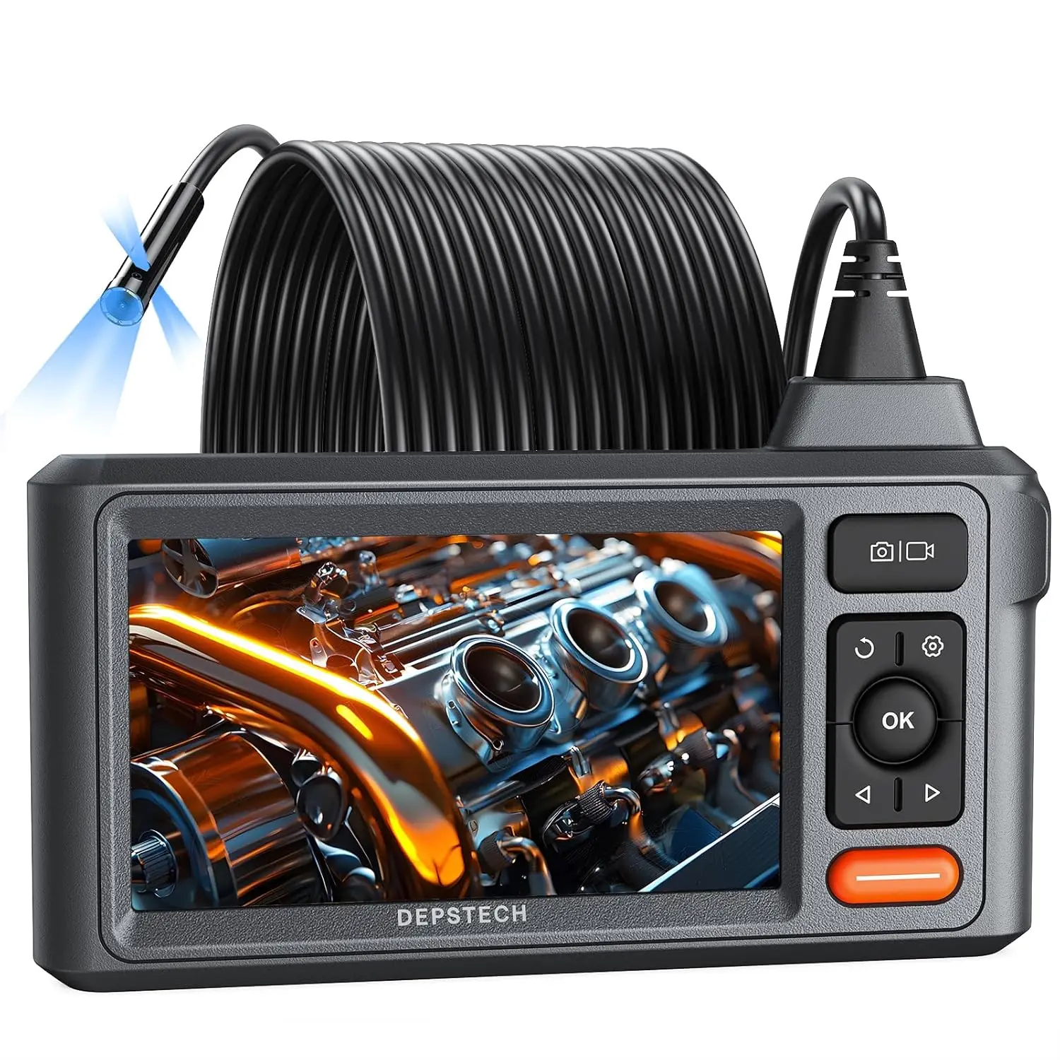 

50ft Sewer Camera, 1080P HD Triple Lens Borescope with 5' IPS Screen, IP67 Waterproof, Includes 32GB Card & Carry Case