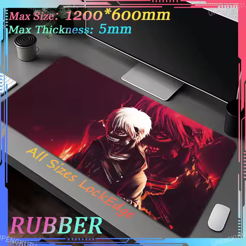 Tokyos Ghoul Mousepad black white Gaming Accessories Mouse Pad Anime Large Mouse Mat Keyboard Computer Gamer Desk Mat 900x400cm