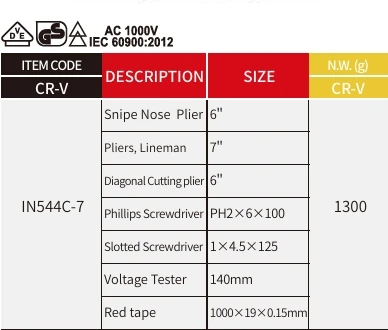 VDE 1000V AC Insulated Tools Set - 7pcs