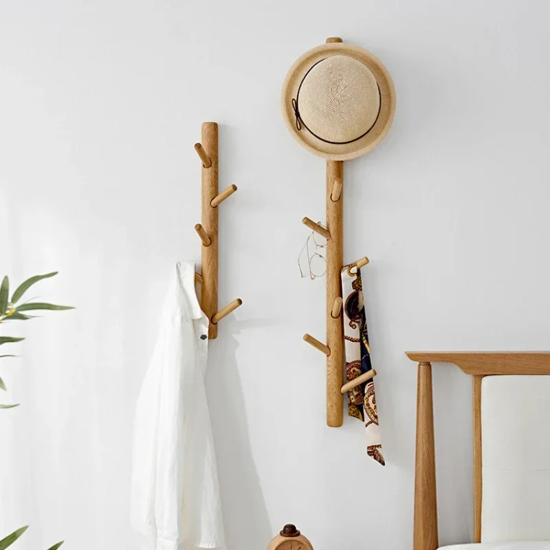 Creative Tree Coat Hat Rack Living Room Bedroom Clothes Hooks Solid Wood Wall Mounted Coat Stand Entryway Key Umbrella Organizer