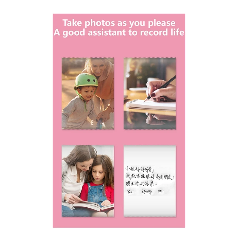 Printer termal Mini, Printer Bluetooth nirkabel multifungsi dengan kertas perekat + pena warna