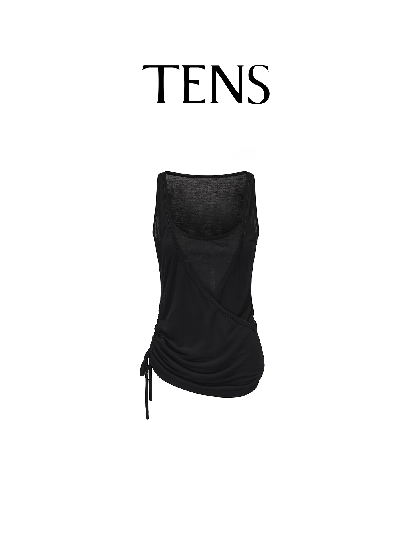 

TENSPHER Original Bla Dstring Slim Fit Vest Женская летняя верхняя одежда High-End Feelings Layered Sle