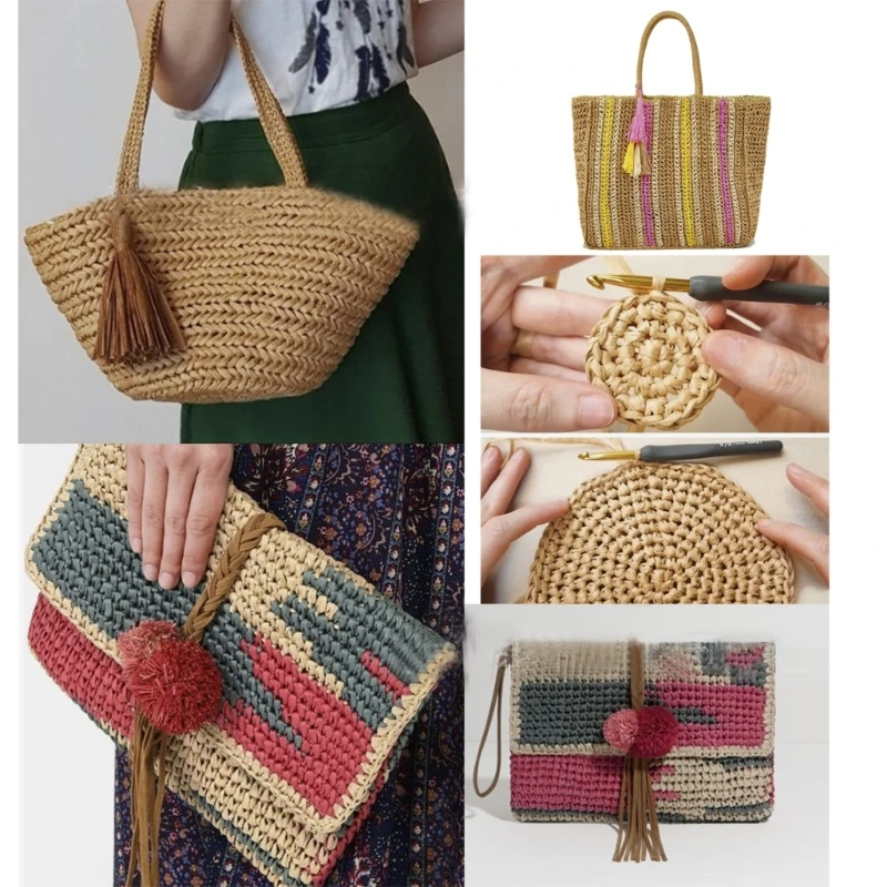 150m/492feet Christmas Raffia Ribbon For Crafts Gift Wrap Raffia Yarn For Crocheting Hats Raffia Yarn For Crocheting Bag