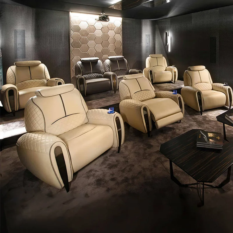 

New villa home theater sofa private audio and video room video hall electric multi-function