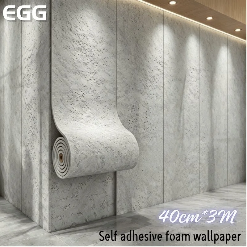 Faux Travertine Wall Panel Self‑Adhesive Cave Stone Texture Wallpaper Flexible Soft Imitation Stone Sticker for Wall Renovation