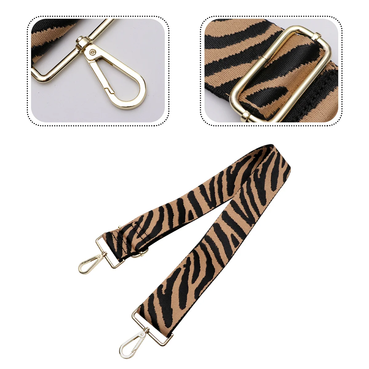 الإبداعية زيبرا طباعة حزام الكتف قابل للتعديل طول قماش قوي محفظة ملحق حزام الكتف استبدال المحفظة