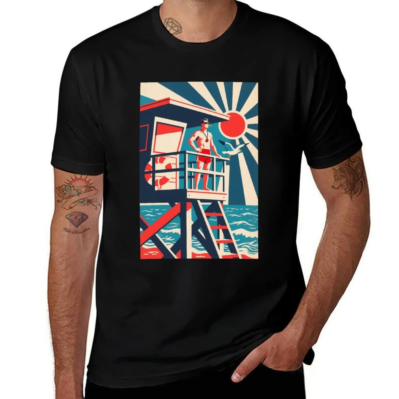 

Retro Lifeguard on Duty in Hope Style T-Shirt fashion shirts shirts graphic tees cute clothes luxury t-shirt mens plain t shirts