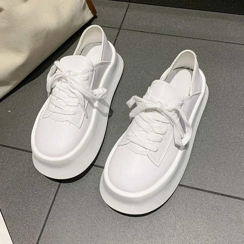 

Petite Women's Height Boosting White Sneakers 2025 Chunky Sole Loafers Two in One Convertible Shoes for Daily Outfits