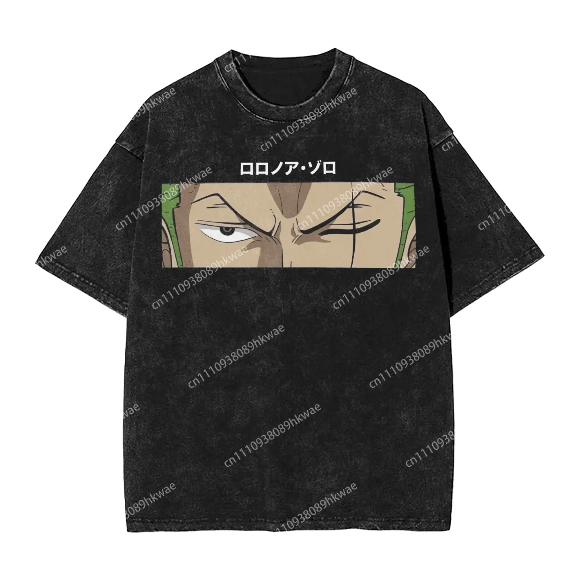Roronoa Zoro One Piece T Shirts Hip Hop Washed Harajuku T-Shirt  Novelty for Men Women Tops Streetwear Graphic Tee Shirt