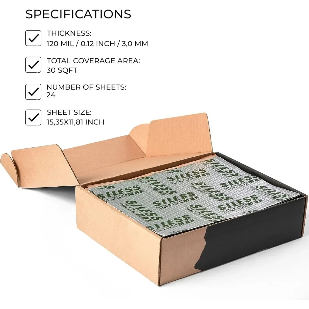 120mm (3mm) 6 sq. ft. Car Sound Insulation Mats Soundproofing Materials - Sound Insulation and Vibration Reduction (6 sq. ft.) image 3