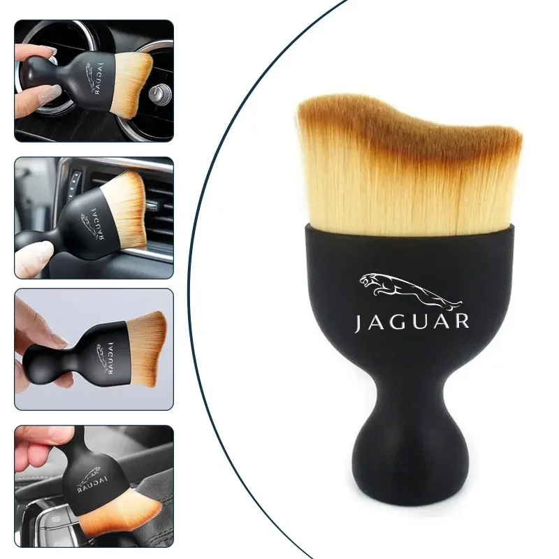 Car Logo Interior Cleaning Soft Brush Tool Dust Remover  For Jaguar F-Pace F-Type XF XJ XE I-Pace E-Pace XEL XFL S-Type XFR XKR