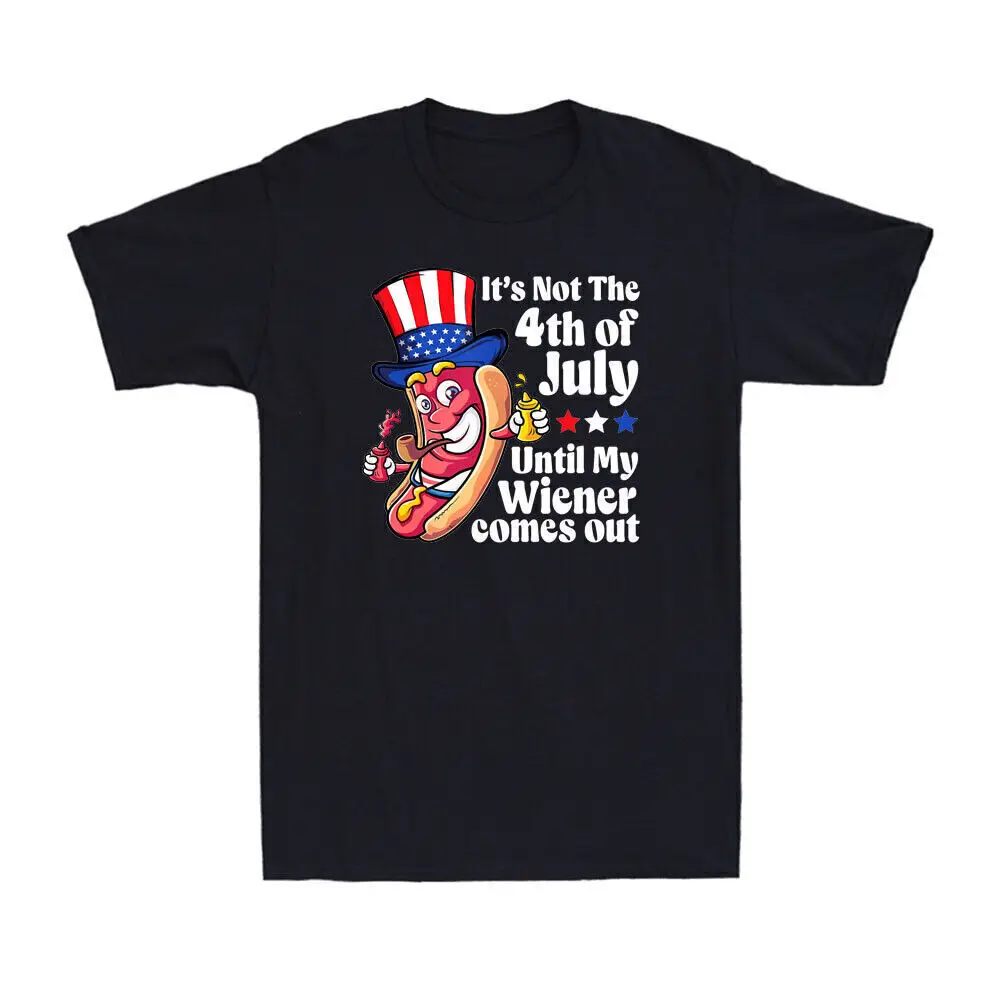 

It's Not The 4th Of July Until My Wiener Comes Out Hot Dog Retro Men's T-Shirt