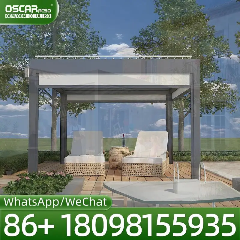 Patio Aluminum Roof Kits Garden Cover Gazebo Louvered Canopy Outdoor Pergola Backyard Deck Villa Weatherproof Shelter EU AUpergo