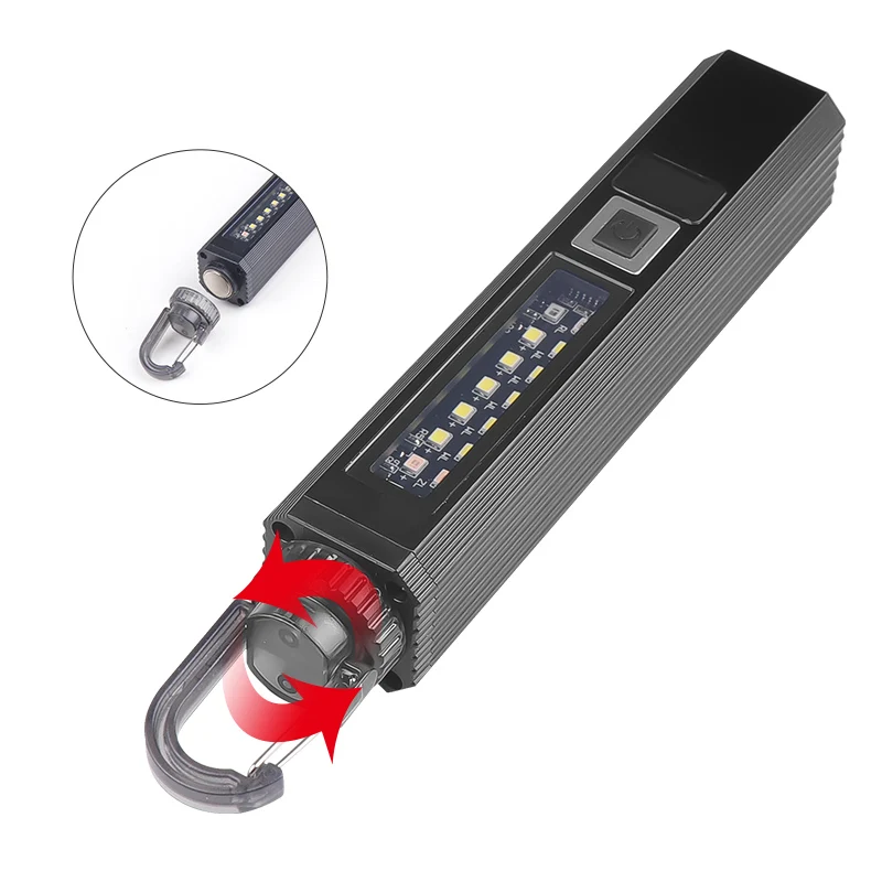 30W LED+10*COB+6*LED 1200LM Compact Flashlight OLED Power Display USB-C Rechargeable 1800mAh 18650 Battery Magnetic Work Light