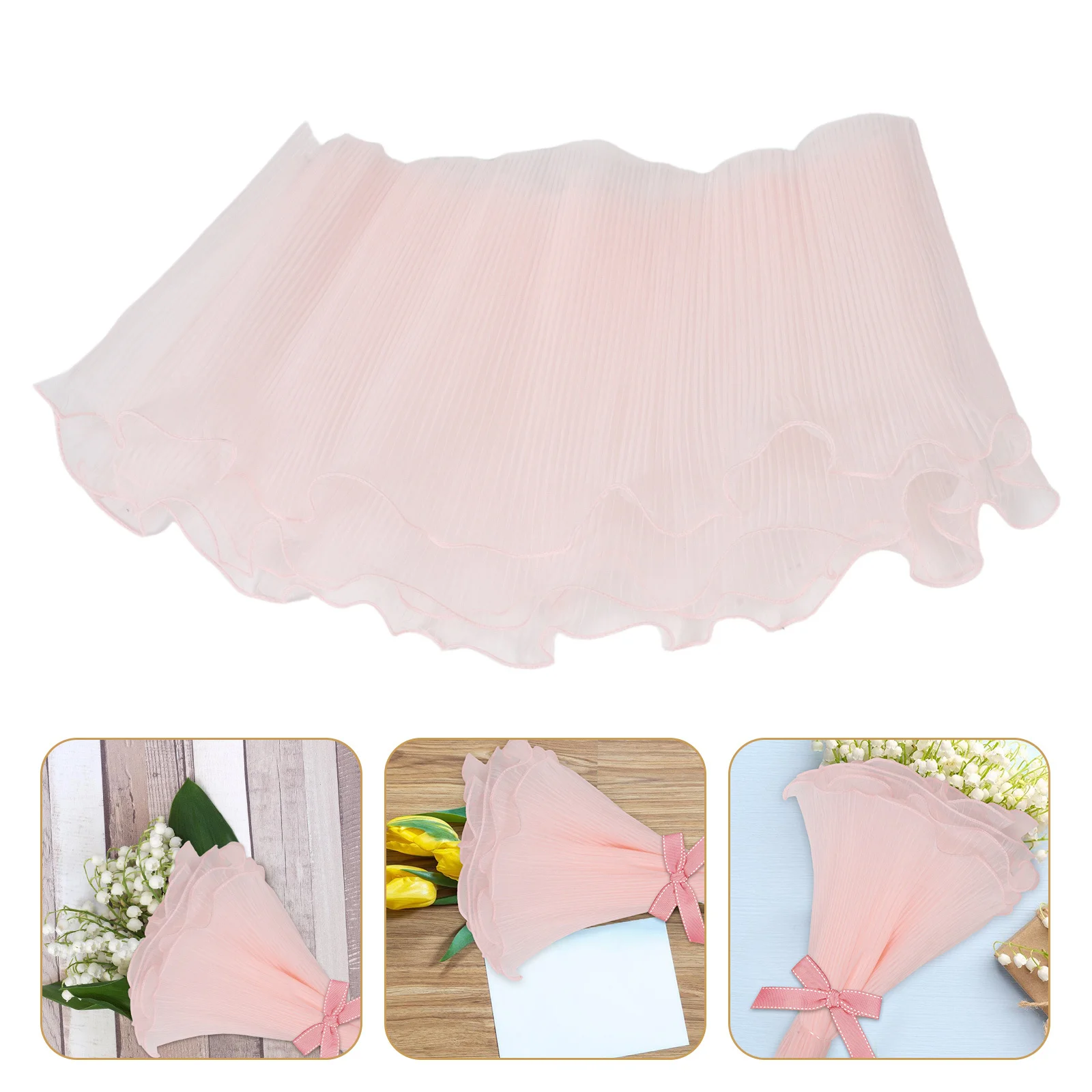 

Floral Wrapping Paper Wrinkled Wave Yarn Soft Pink Korean Tone for Flower Bouquets Weddings Birthdays Floral Packaging Paper