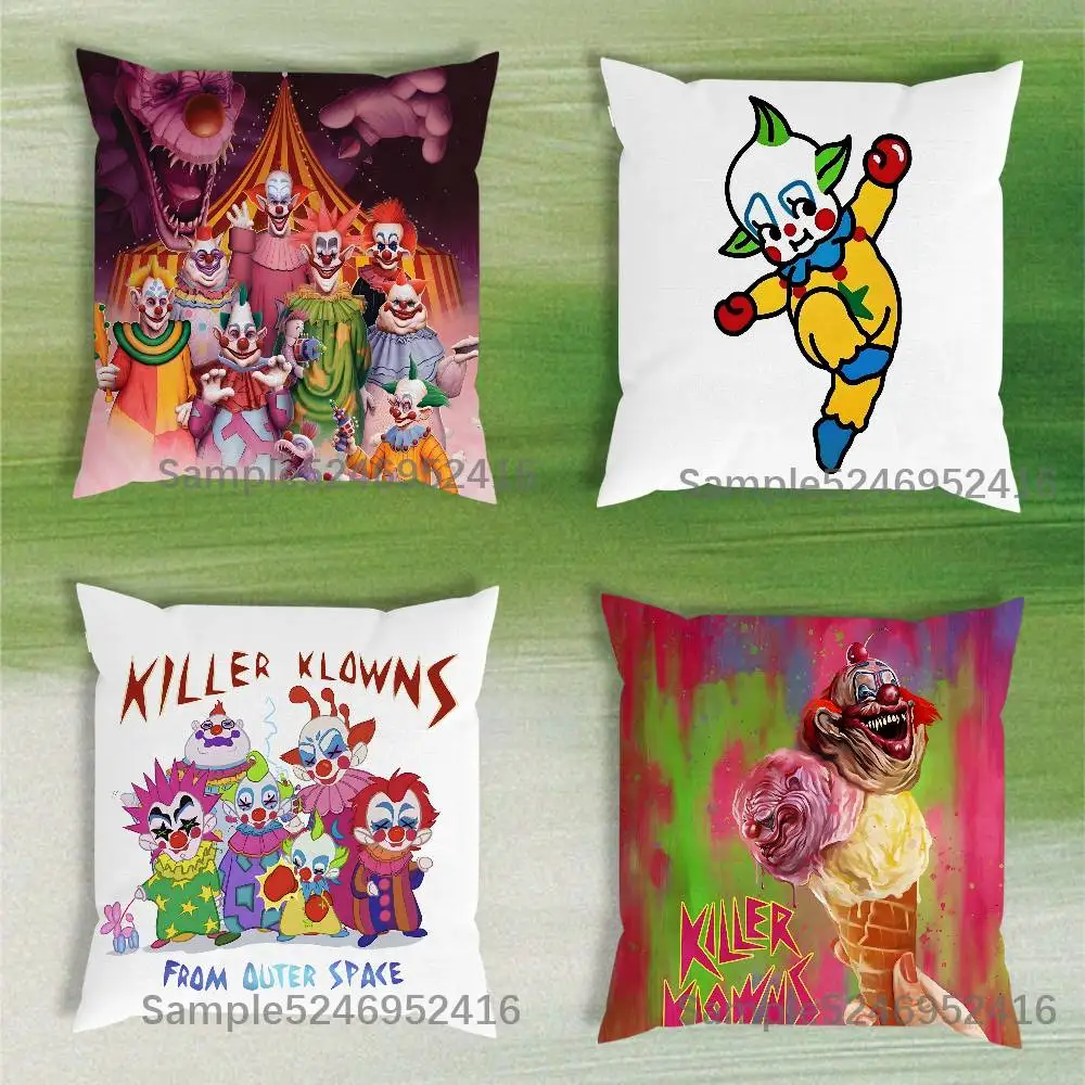 K-Killer Klowns From Outer Space Pillow Case Short Plush Sofa Decorative Gift Home Double-sided Printing Cushio