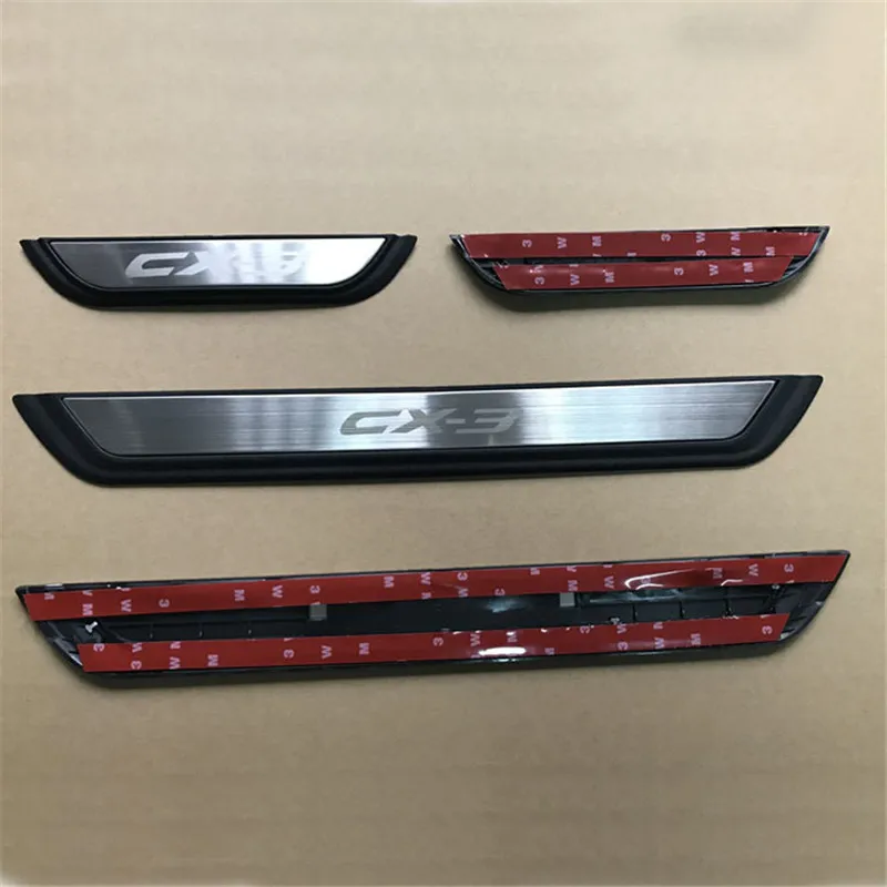 For Mazda CX-3 CX3 Accessory 2021 2020 2019 2016-2018 Stainless Car Door Sill Kick Scuff Plate Protector Trim Cover Pedal Guard