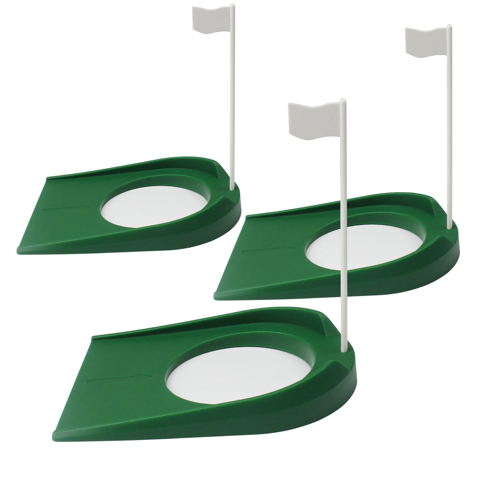 CRESTGOLF 3Pcs/Set Golf Putting Cup with Flag Hole  Putter Practice Training Aids for Indoor Outdoor Use