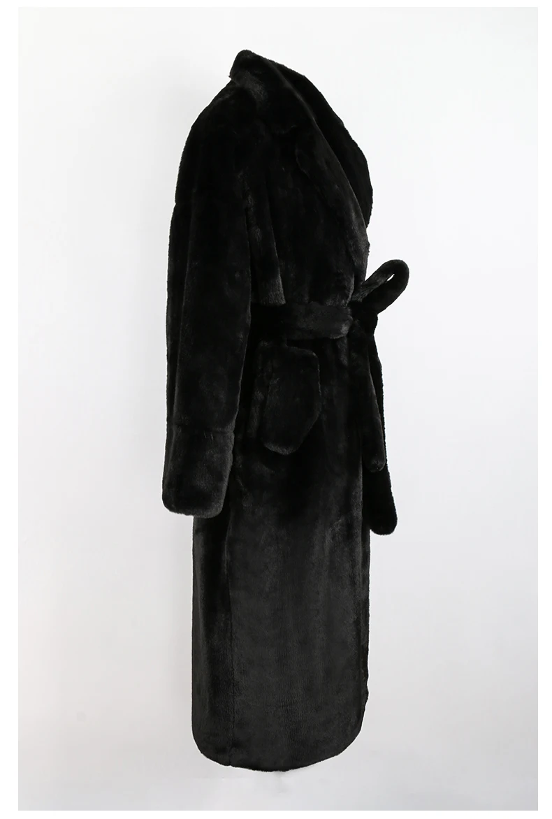Nerazzurri Winter Long Purple Black Green Fluffy Thick Warm Luxury Faux Fur Coat Women Sashes New Arrival 2022 Furry Overcoat