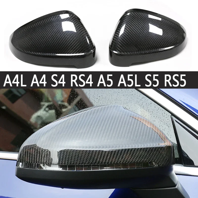 

For audi A4 A4L A5 RS4 S5 RS5 Upgrade Shells Rearview Cap High quality Dry Carbon fiber rear view mirror case cover