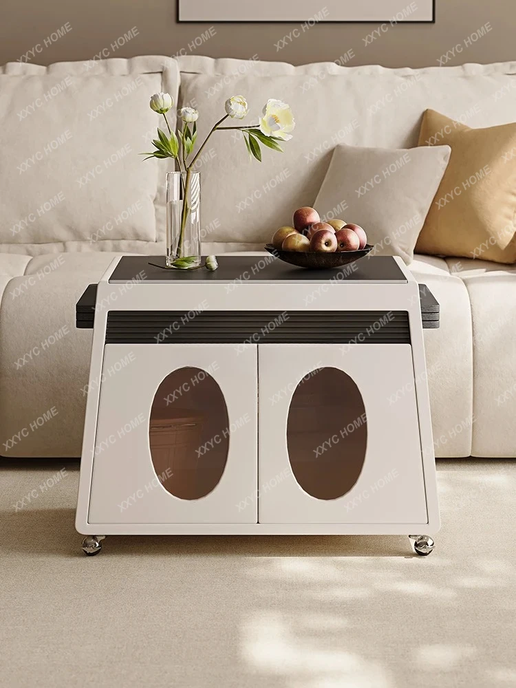 

Folding integrated tea table mobile Italian minimalist small apartment multi-functional retractable coffee table