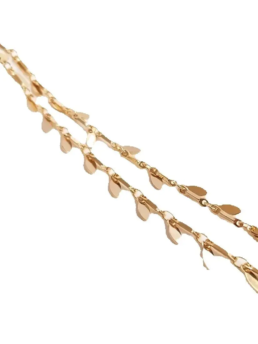 

14K Gold-plated Handmade Chain Hanging Drops of Leaves Scattered Chain Diy Handmade Anklet Bracelet Ear Hanging Tassel Chain.