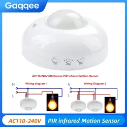 Sensore di movimento luce 220V sensore automatico interruttore luce LED PIR rilevamento sensore di movimento a infrarossi Mini luce notturna sensibile al LED