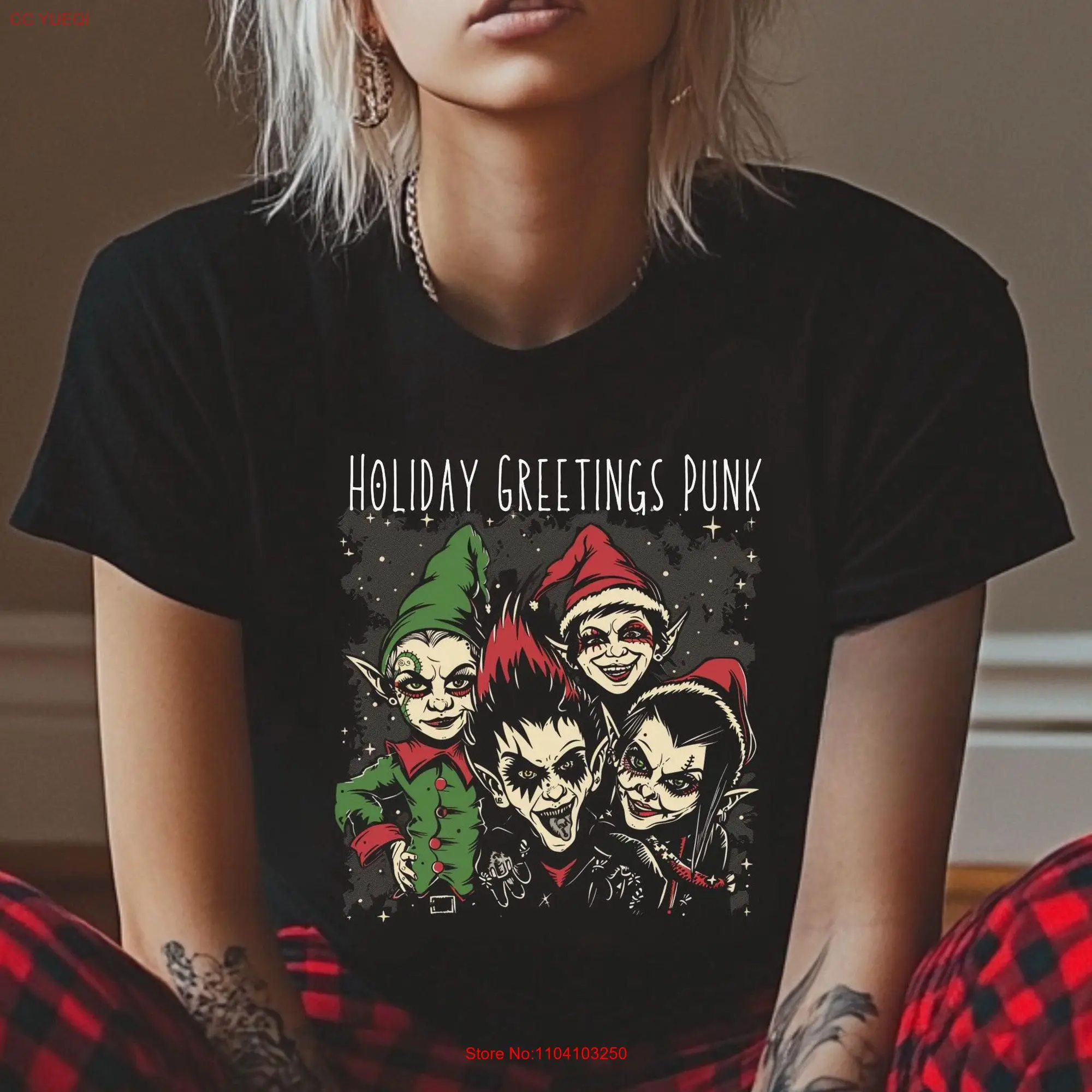 

Funny Xmas T Shirt Punk Pagan Alternative Christmas Wicca Dark Aesthetic for Goth Rocker Clothing long or short sleeves