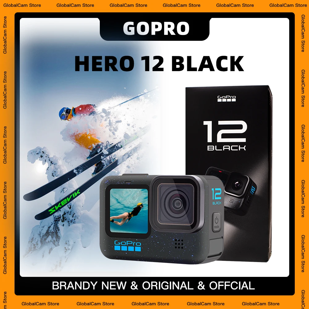 100% Original GoPro HERO 12 Black Action Camera, 4K, Waterproof, Underwater, Vlog HERO12 go pro Mini Camera