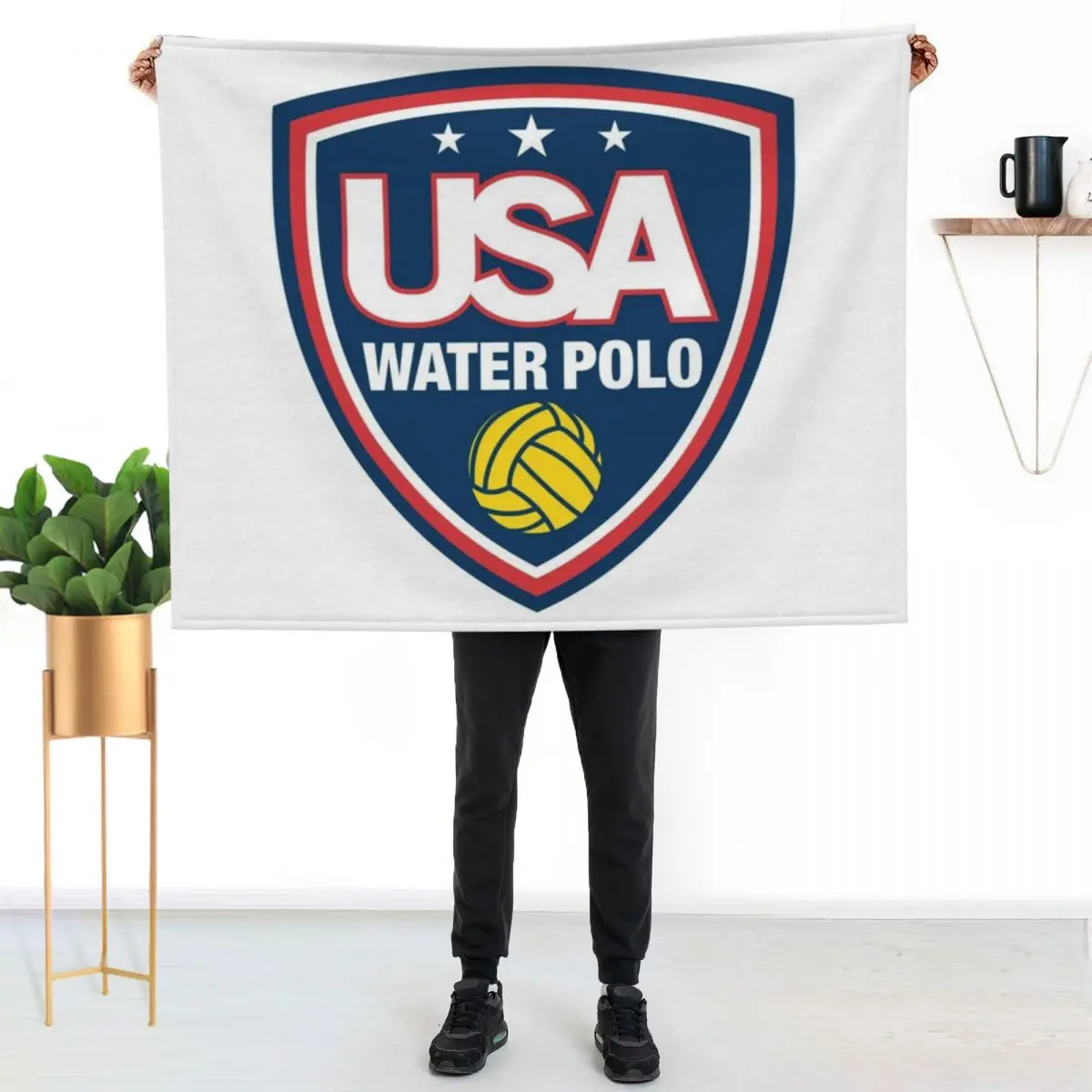 USA Water Polo Throw Blanket Thermal Comforter Large Retros Decoratives Summer Beddings Blankets