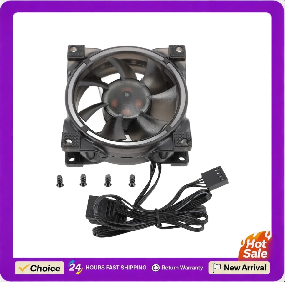 5V PWM Case Fan 80mm ARGB Case Fan for Computer 7 Blades PWM Intelligent Temperature Control MFDB PC Fan Fluid Dynamic Bearing