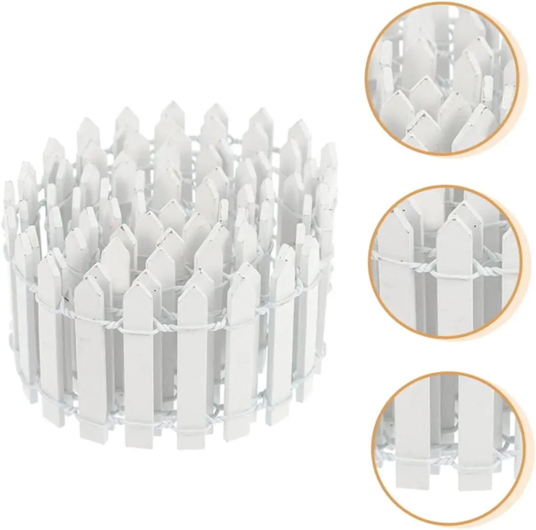 قطعة واحدة من سياج خشبي صغير للحدائق الخيالية وزخارف أصيص الزهور - ديكور متين للمنزل والحديقة، مثالي لعيد الميلاد #4