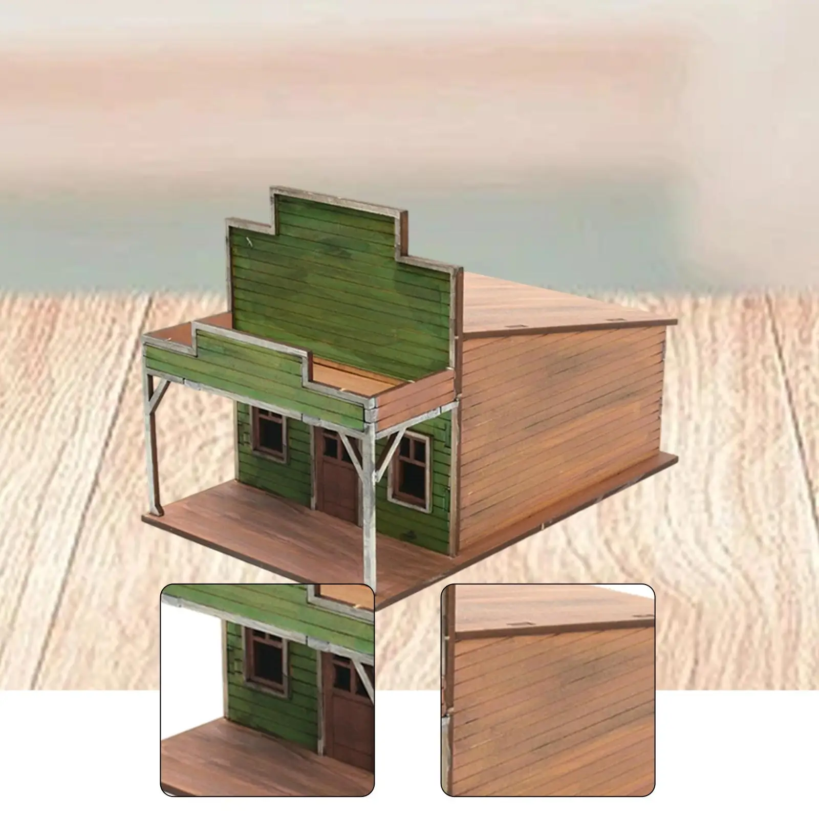 مجموعة نماذج بناء المدينة 1/72، نموذج مشهد مصغر قابل للطلاء بمقياس 1:72 من الخشب غير مكتمل، نموذج معماري لتخطيط المناظر الطبيعية #4