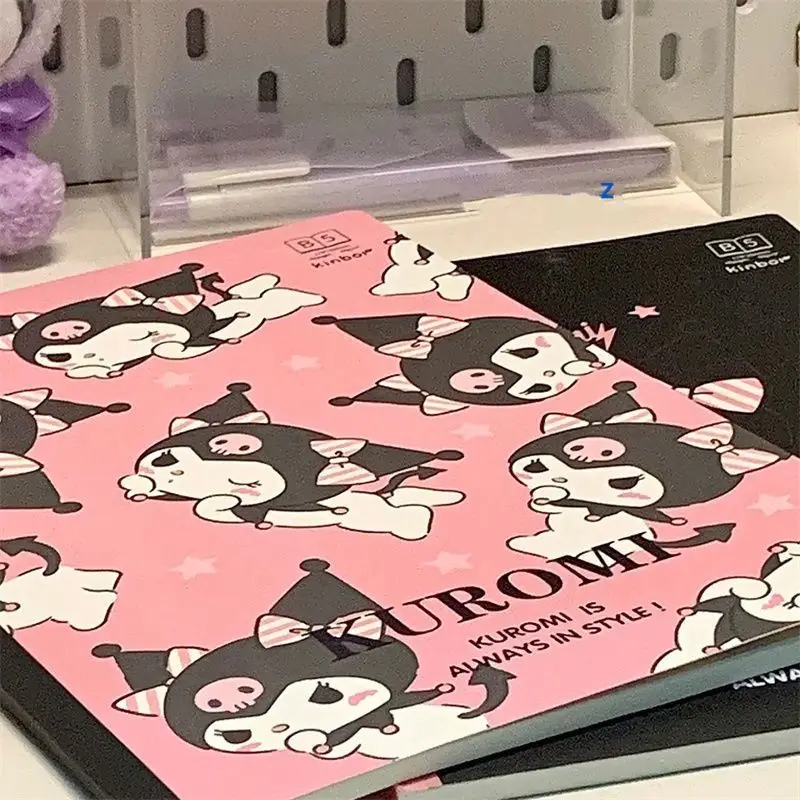 Sanrio Kuromi Cartoon Notebook B5 Grid Book Ins Girl Student Notepad Kawaii Diary Students Learning Tools Anime Gift for Kids