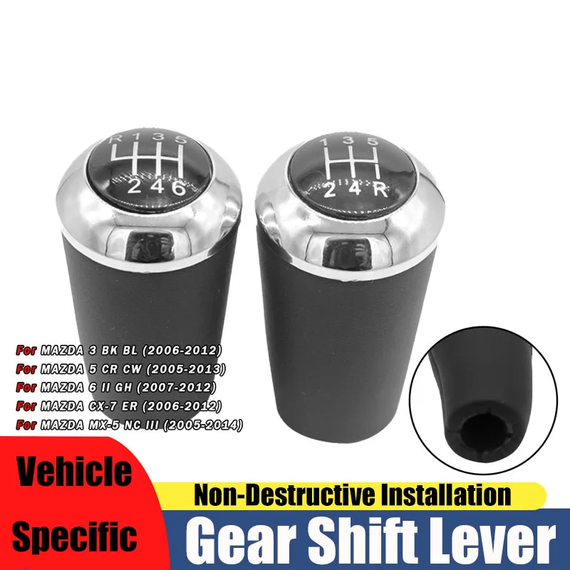 

Suitable for Mazda 3 CX-7 MX-5 leather shift lever handball 5/6 gear shift head
